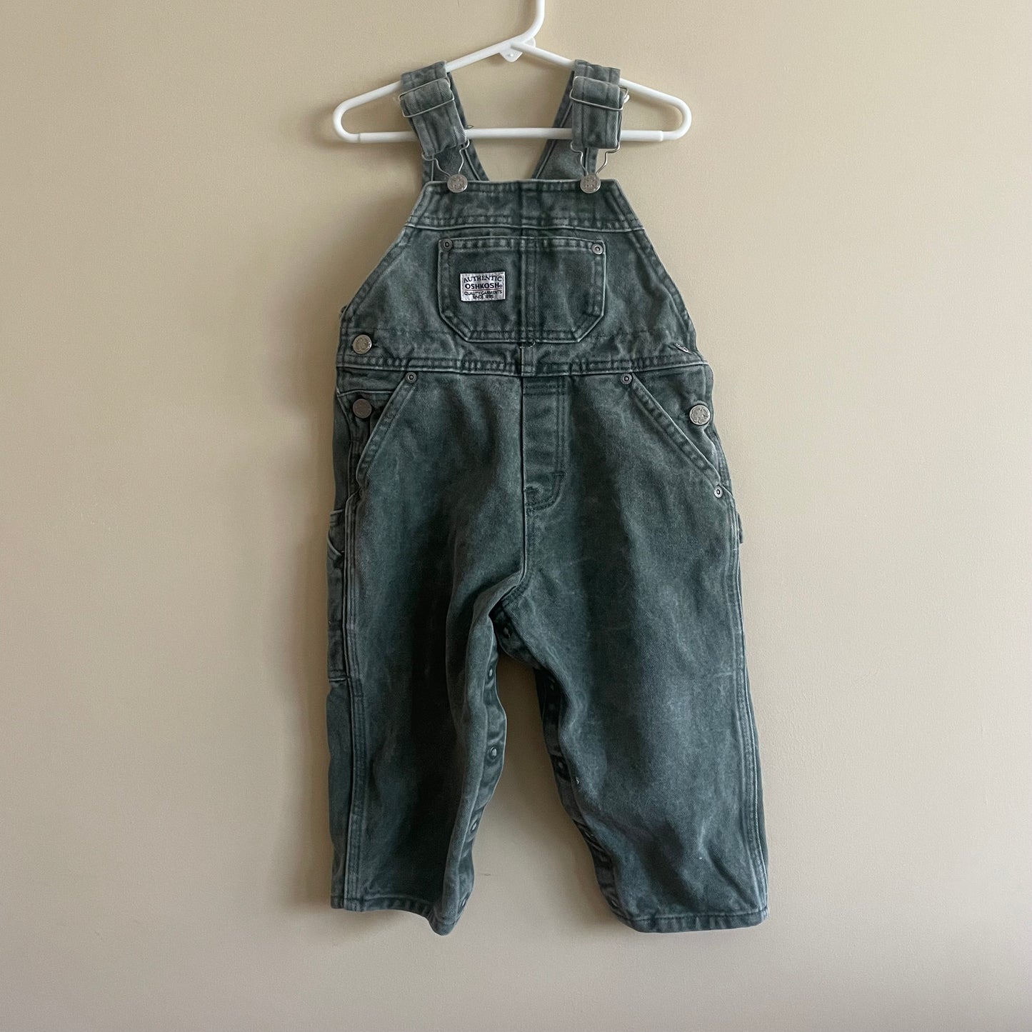 Vintage Oshkosh B’Gosh Green Vestbak Toddler Overalls - Size 3T