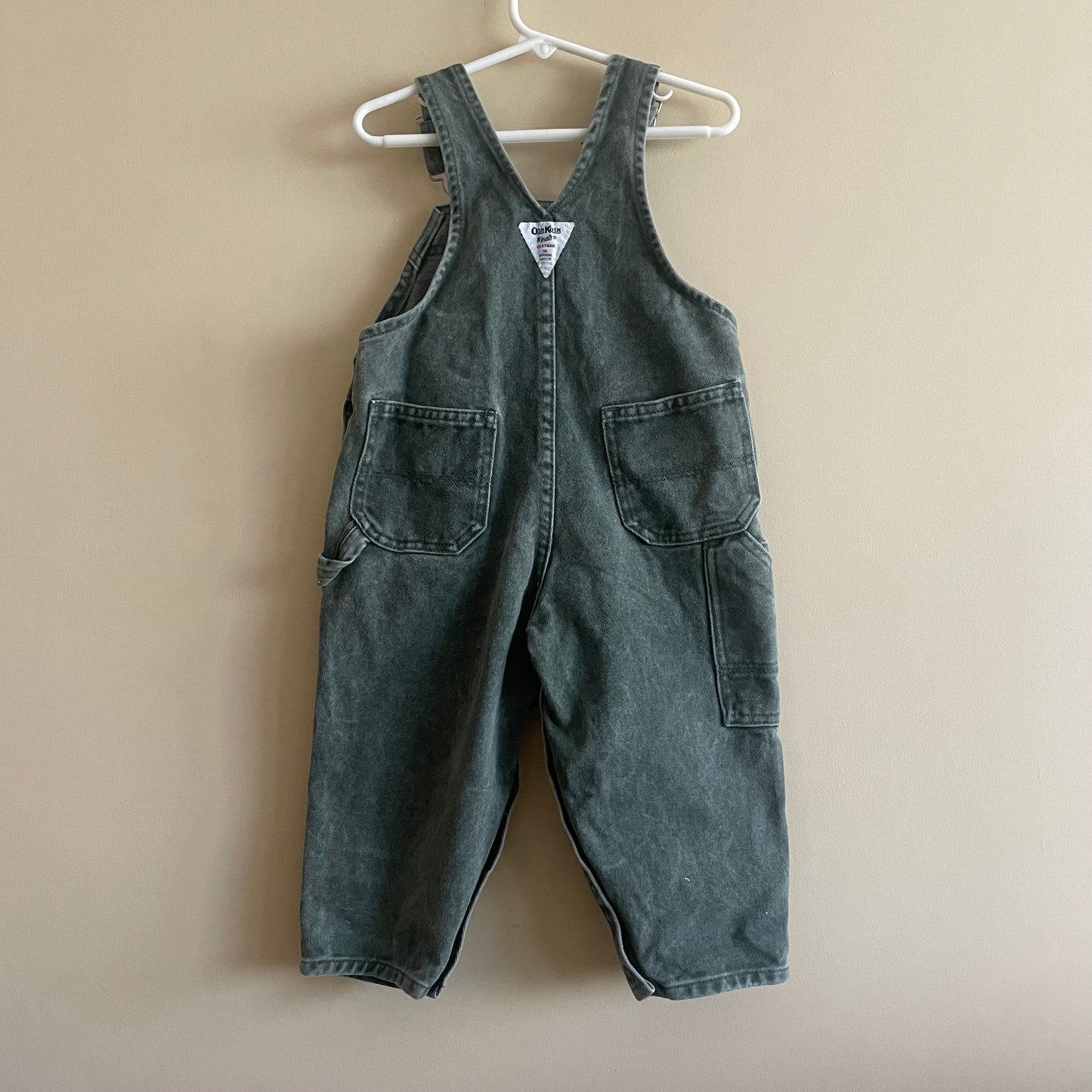 Vintage Oshkosh B’Gosh Green Vestbak Toddler Overalls - Size 3T