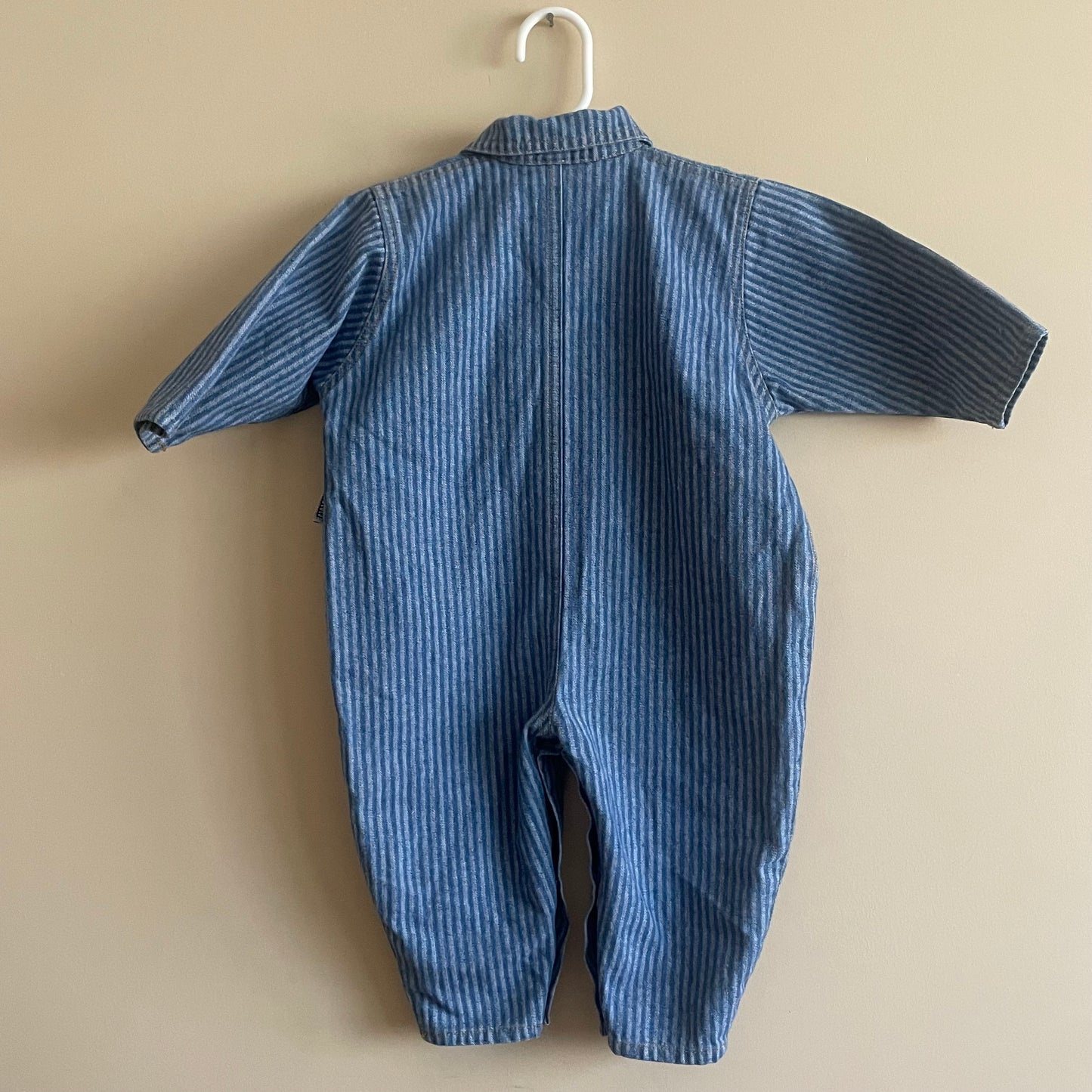 Vintage 80s San Francisco Blue’s Craftsman Denim Onesie - Size 12 Mos