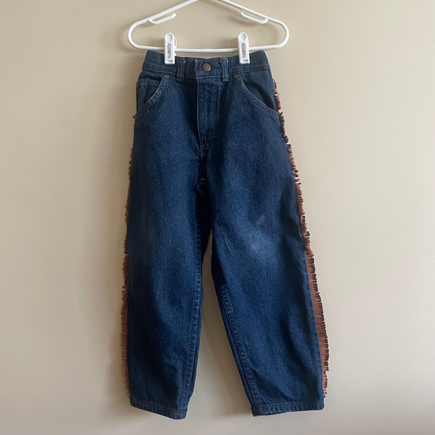 Vintage 90s Oshgosh B’gosh Suede Fringe Jeans - Size 5R