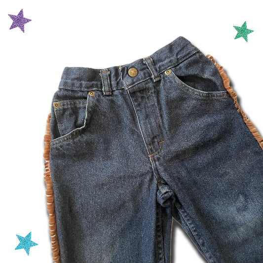 Vintage 90s Oshgosh B’gosh Suede Fringe Jeans - Size 5R